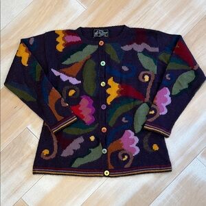 Colorful Patterned Women's Alpaca Wool Sweater